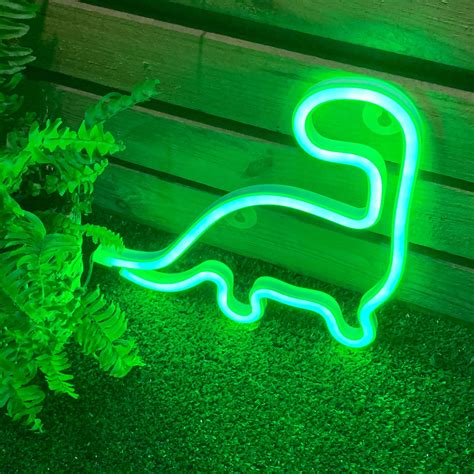 Acrylic Neon Dinosaur Light Usb And Battery Perfect Night Etsy