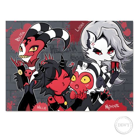 Helluva Boss Fanart Print Blitzo Millie Moxxie Loona