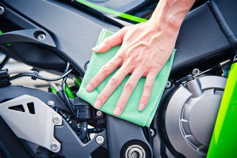 Cleaning Motorcycle Stock Image Image Of Hand Cleaning 101774789