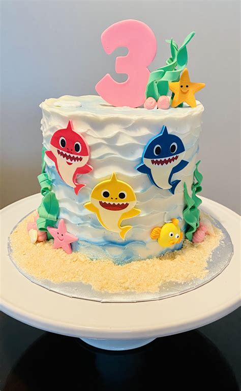 Baby Shark Cake 3rd Birthday Cakes Shark Birthday Cakes Baby