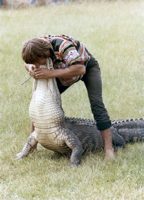 Florida Memory Man Wrestling An Alligator During The Brighton