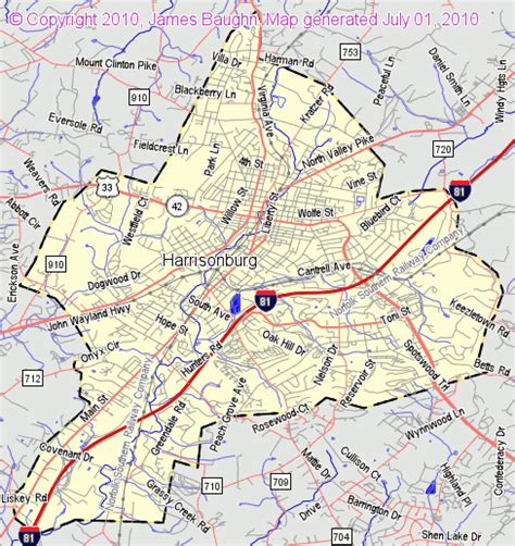 Printable Map Of Harrisonburg Va Freeprintableme