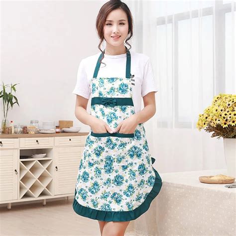 2pcslot Polyester Home Oil Prevention Apron Kitchen Bib Cooking Apron With Pockets Kitchen
