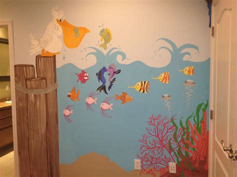 Beach Nursery Under The Sea Mural Made By Mom Girls Room Mermaid