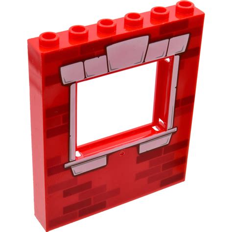 Lego Panel 1 X 6 X 6 With Window Cutout With Bricks And White Window