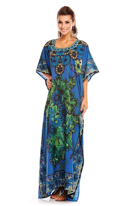 Ladies Floral Oversized Maxi Kimono Kaftan Tunic Kaftan Dress Plus Size Ebay