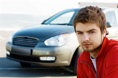 Handsome Young Man With His Car Stock Image Image Of Handsome