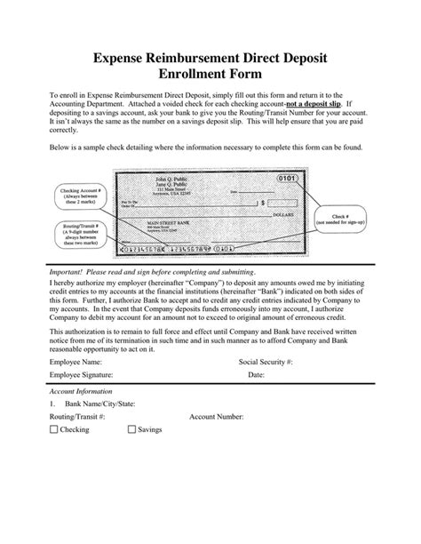 Direct Deposit Form Download Free Documents For Pdf Word And Excel