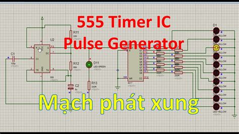 555 Timer Ic Pulse Generator Proteus Youtube