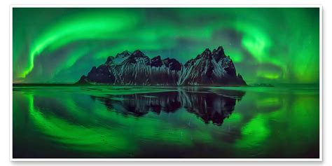 Aurora Borealis Over Iceland Print By Panoramic Images Posterlounge