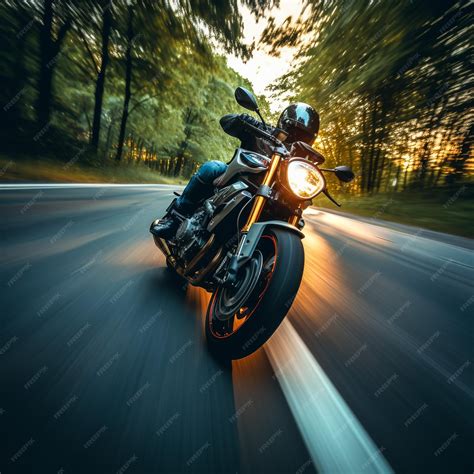 premium ai image motorbike on the coast road riding having fun driving the empty highway on a
