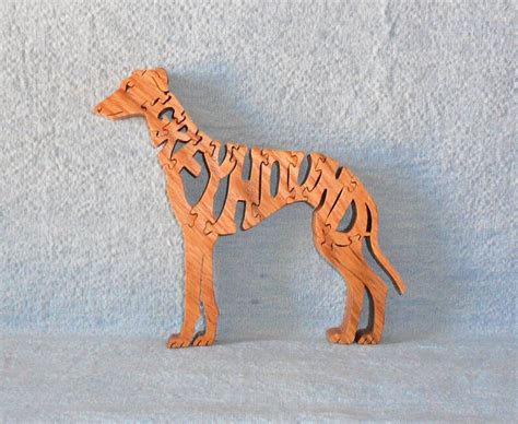 Greyhound Dog Breed Scroll Saw Wooden Puzzle Etsy