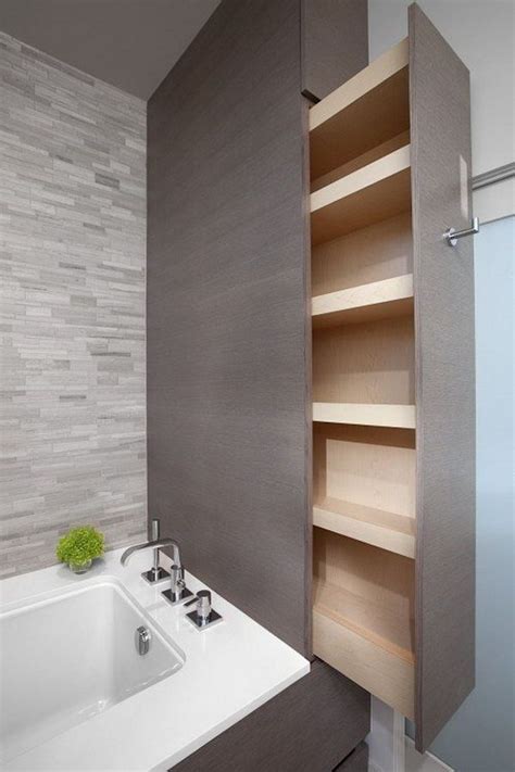 This amazing custom master bath shows the ultimate in luxury. DIY Bathtub Surround Storage Ideas