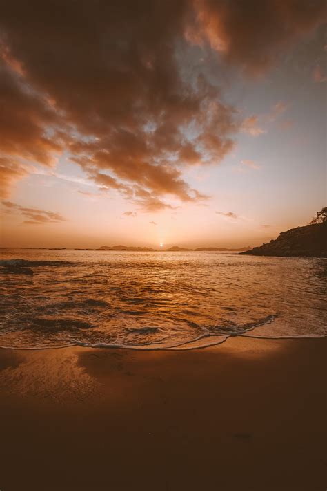 Download Mobile Wallpaper Twilight Dusk Beach Sea Nature Sunset