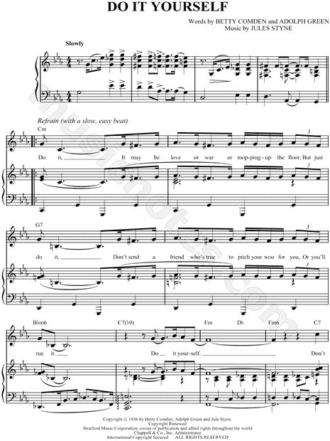 When marimba rhythms start to play dance with me, make me sway like a lazy ocean hugs the shore hold me close, sway me more. Dean Martin "Do It Yourself" Sheet Music in C Minor - Download & Print - SKU: MN0057137