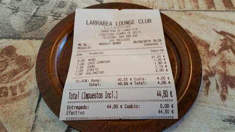 Factura Restaurante Larrabea