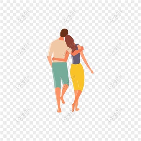 Free Walking Couple Vector Beach Couple Walk Png Image Png And Ai