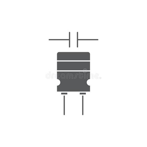 Símbolo De Icono Del Vector Del Condensador Electrónico Aislado En