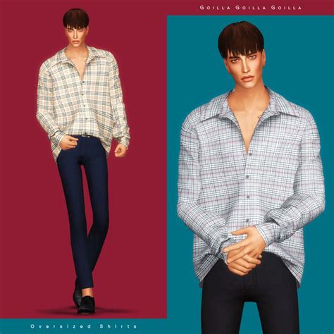 Oversized Shirts Gorilla X3 Sims 4 Male Clothes Sims 4 Men