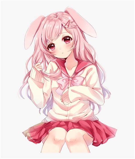 Pink Anime Png Cute Anime Bunny Girl Transparent Png Transparent