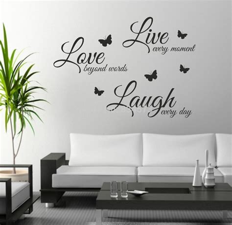 Outside, should buy, home💚🏡, future home sweet home. Live Laugh Love Quote With Butterflies Wall Art Stickers ...