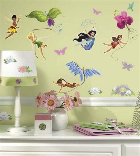 Disney Fairies Wall Decals Removable Stickers Kids Girls Room Decor Art