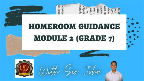 Homeroom Guidance Self Learning Module Grade 7 Otosection