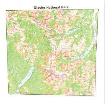 Glacier National Park Topographic Map Bandana 100 Natural Cotton 22 X 22  130994498208509248 