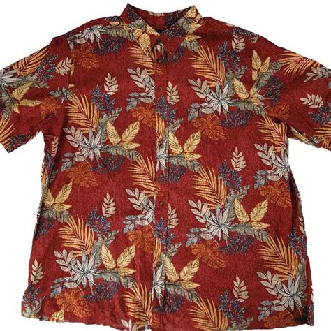 Mens Big Tall Harbor Bay 3xlt Red Hawaiian Shirt Harborbay Hawaiian