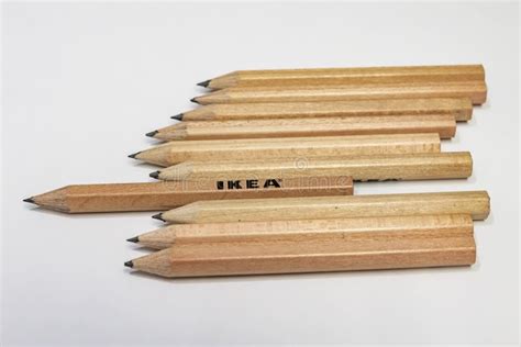Close Up Ikea Pencils On White Background Editorial Stock Photo