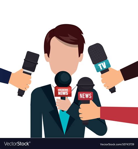 Character Microphone Interview Graphic Royalty Free Vector