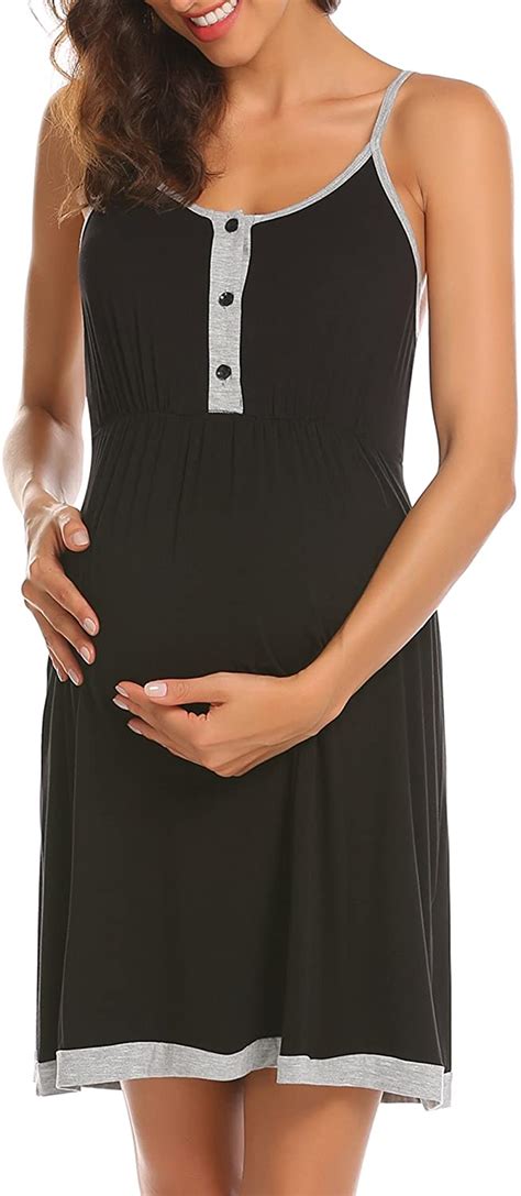 Ekouaer Womens Maternity Dress Nursing Nightgown Breastfeeding Full Slips Sleep Ebay