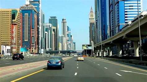 Sheikh Zayed Road Dubai Uae 2 Feb 2014 Youtube
