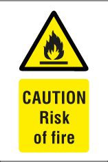 Fire Hazard Signs Caution Risk Of Fire Size 150 X 100mm Workplace
