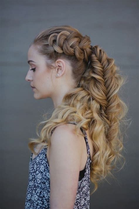 See more ideas about hair styles, long hair styles, viking hair. Viking hairstyle women curly hair braided ponytail #viking ...