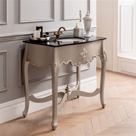 Silver Antique French Style Vanity Unit Bathroom Furniture