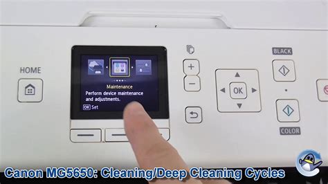 Canon Pixma Mg5650 How To Do Cleaning And Deep Cleaning Cycles And Improve Print Quality Youtube