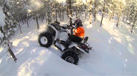 Polaris Sportsman 570 And Yamaha Grizzly 450 Deep Snow Part 1 Youtube