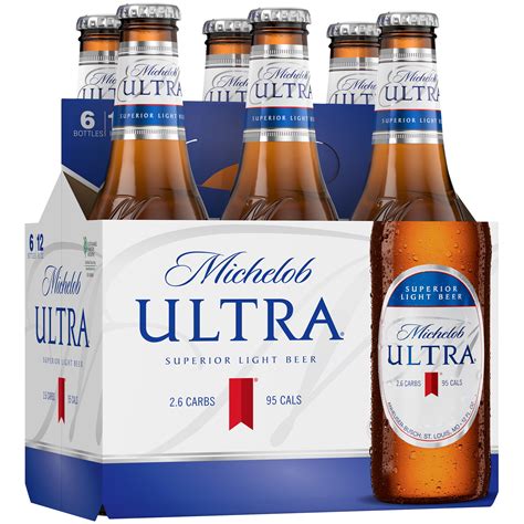 Michelob Ultra Light Beer 6 Pack 12 Fl Oz Bottles