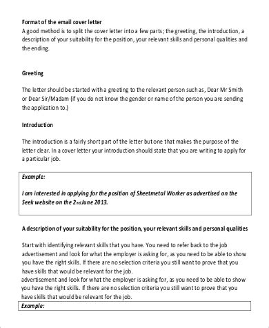 Here's a sample speculative cover letter you can file along with your application. FREE 9+ Email Cover Letter Samples in MS Word | PDF