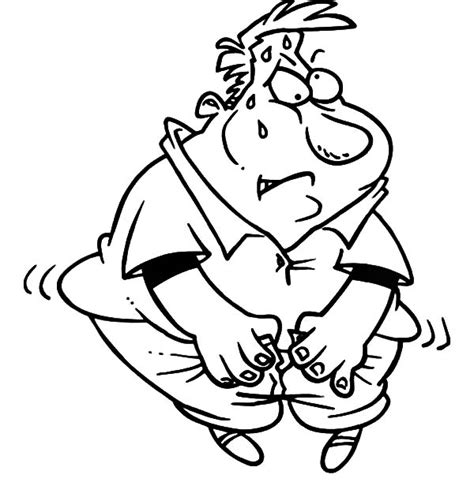 Fat Boy Feeling Stomach Ache Coloring Pages Netart
