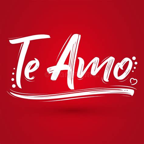 Te Amo I Love You Spanish Text Vector Lettering Design Stock Vector
