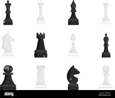 Chess Icon Set Flat Set Of Chess Vector Icons For Web Design Stock