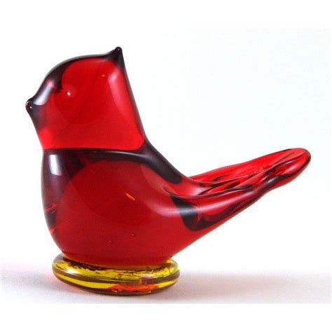 W Ward 1996 Cardinal Of Love Ruby Red Glass Bird Titian Glass Glass Birds Red Glass Ruby Red