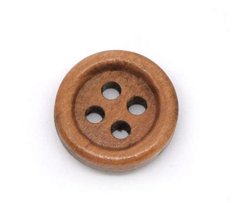 Doreenbeads Wood Sewing Buttons 4 Holes Scrapbooking Round Coffee 15mm