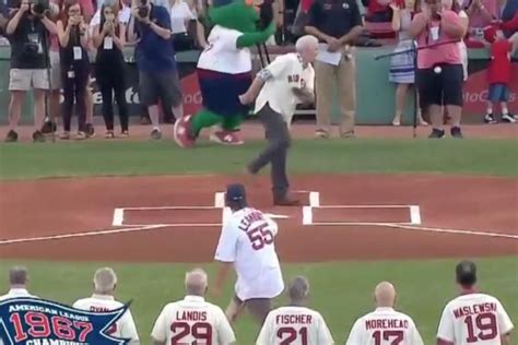 Boston Red Sox Photographer Hit In Groin On Ceremonial First Pitch