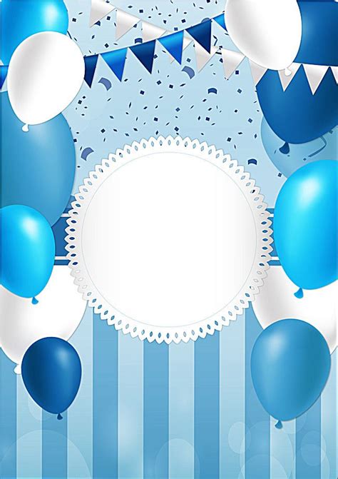 Blue Balloon Festival Poster Baby Birthday Invitation Card Baby