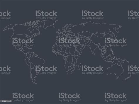 World Map With Smoothed Country Borders Stock Illustration Download