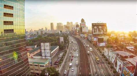 VIDEO: EDSA Avenue in Manila Aerial View