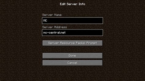 Mc Central Server Address And Server Name Minecraft Youtube